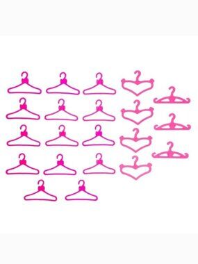 NWOT‎ Barbie Pink Doll Clothes Hangers Lot (Set of 21)